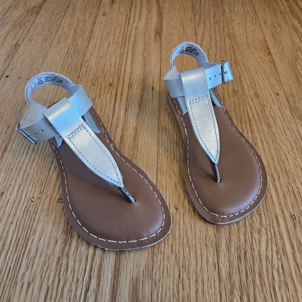 Salt Water Silver Thong Sandals Size 11